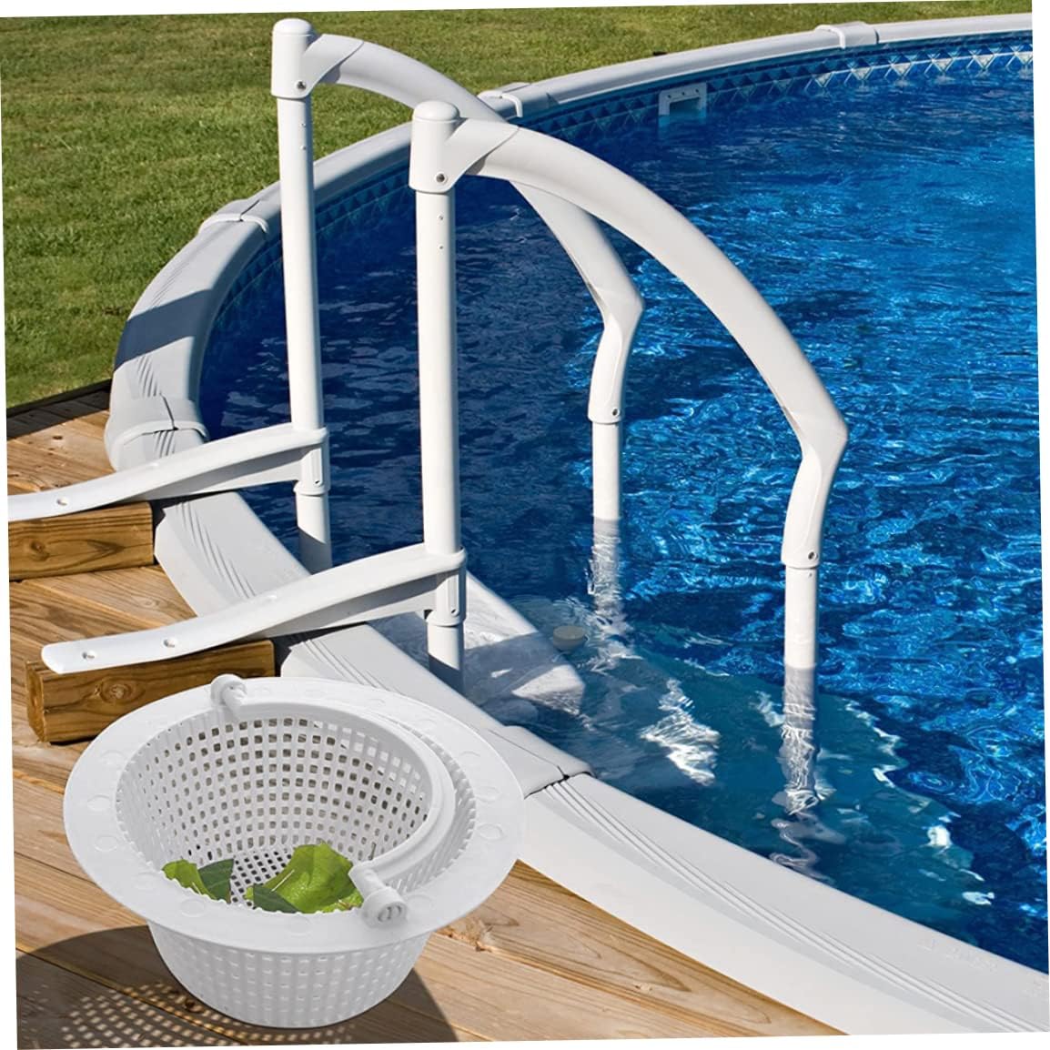 Pool Filter Basket, 15.8 x 7.6 cm pool hole basket with handle safe plastic replacement pool filter basket pool strainer basket for swimming pool With handle