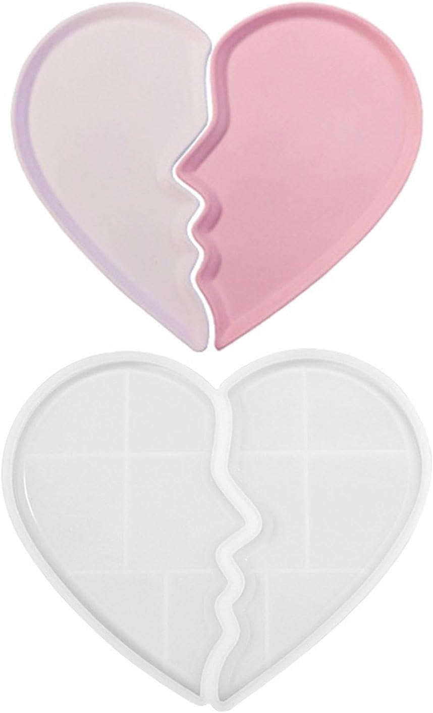 Heart Jewelry Tray Silicone Mold, Epoxy Resin Casting Mold for Jewelry Storage