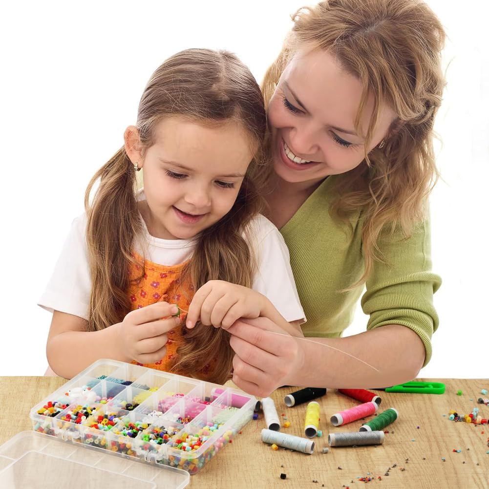 18-Compartment Snack Box, 2 Pieces Snack Plates with Lids for Candy, Nuts, Snacks, Adjustable Plastic Storage Box for Jewelry, Transparent Sorting Boxes 18 compartments-2 pieces