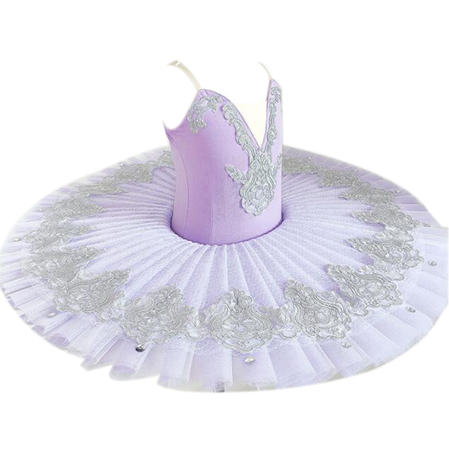 Ballet Tutu Dress Swan Dance Performance Costumes for Girls purple 160cm