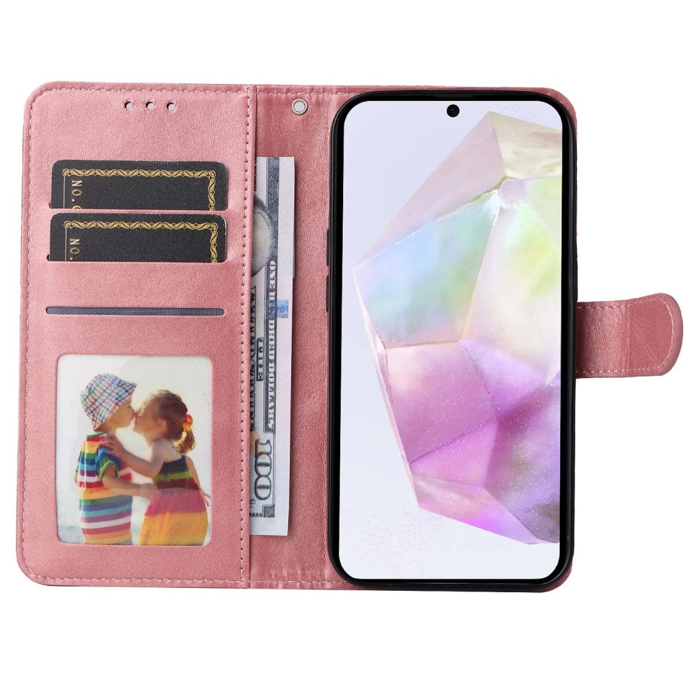 Samsung A56 5G Compatible PU Leather Wallet Case Pink