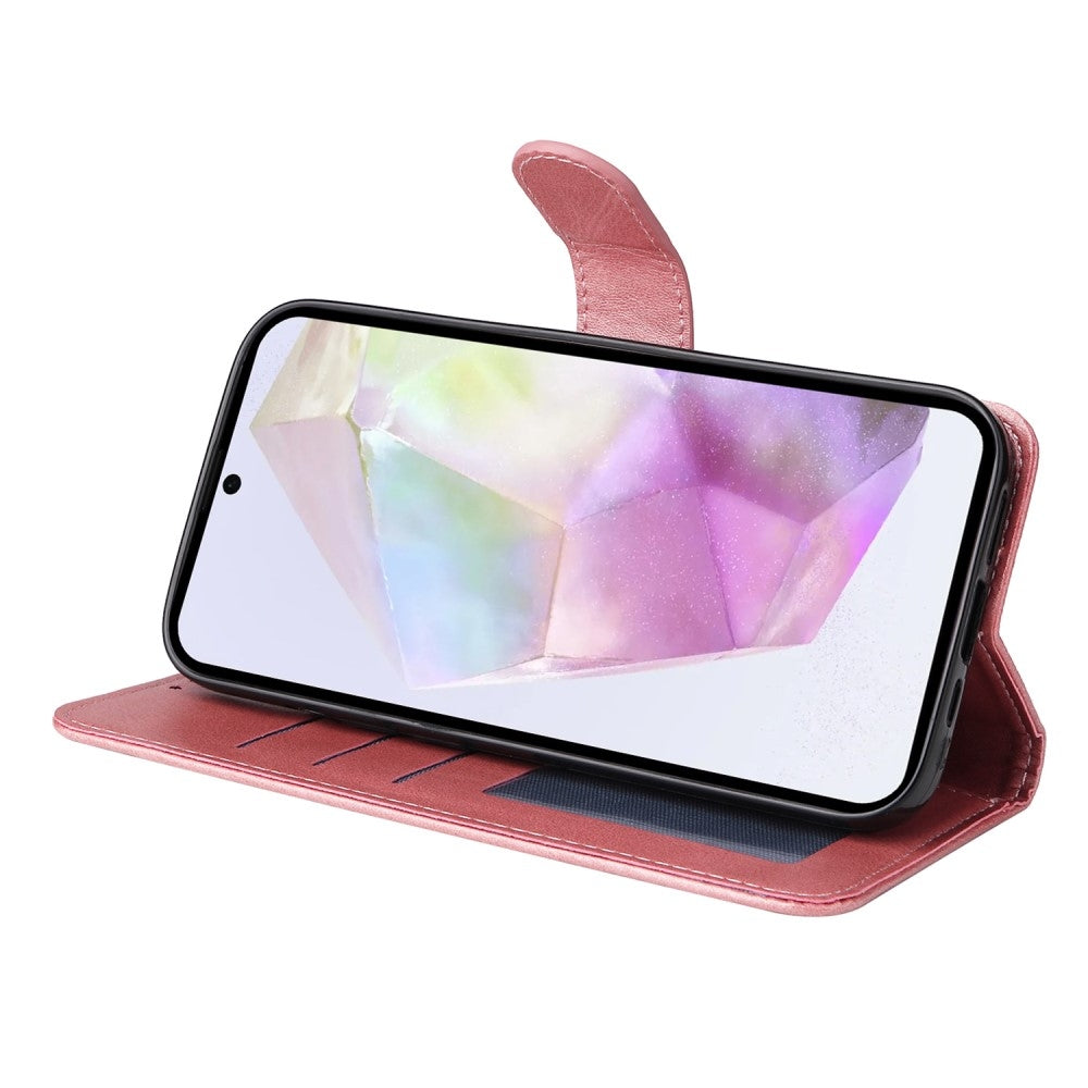 Samsung A56 5G Compatible PU Leather Wallet Case Pink