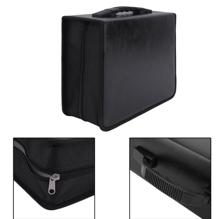 High Quality PU Leather CD DVD Storage Case Holds 400 Discs