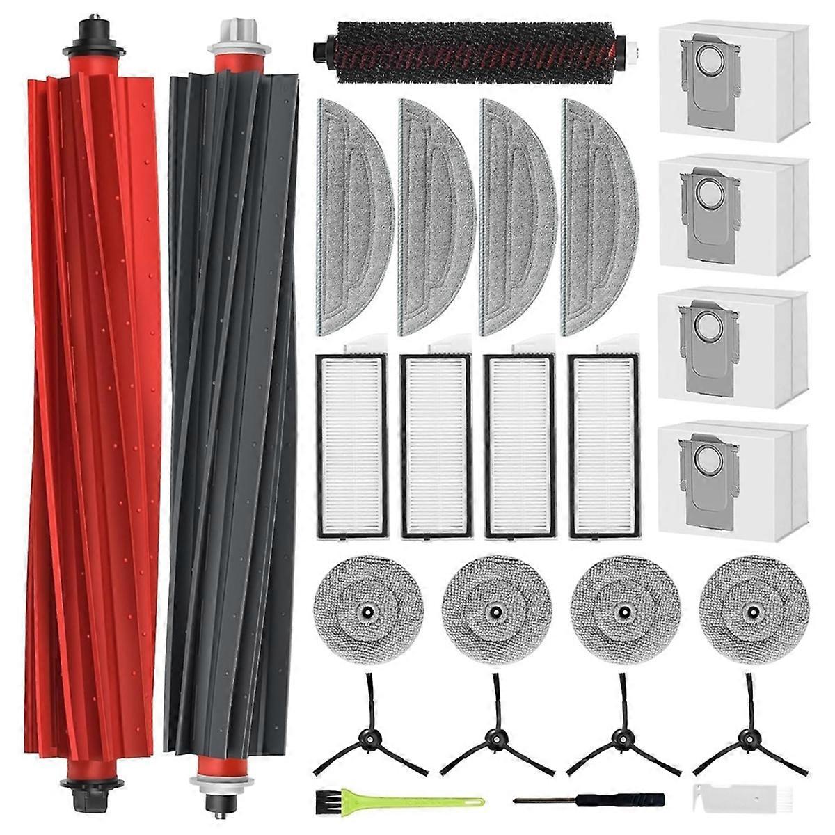 Replacement Parts for Roborock S8 Maxv Ultra, Main Brush and Side Brush As Shown_MGF As Shown
