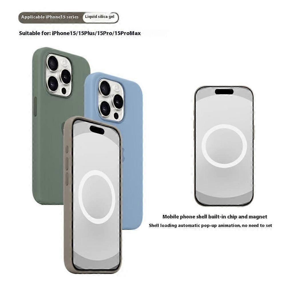 Compatible with iPhone 15 Pro Ultra Thin MagSafe Silicone Case Grey