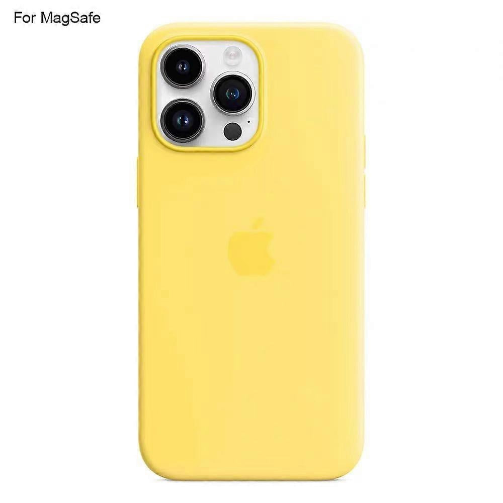 iPhone 14 Pro Case with MagSafe, Liquid Silicone Phone Cover, Induction Popover, Light Yellow