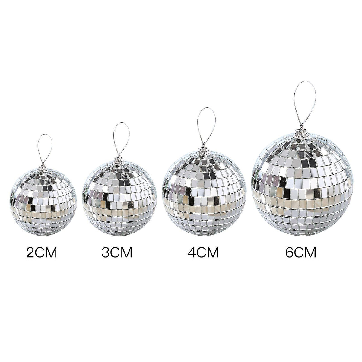 Silver Disco Ball Party Decorations 6/12 pcs Mini Plastic Ornaments with Silver_MGF 6CM