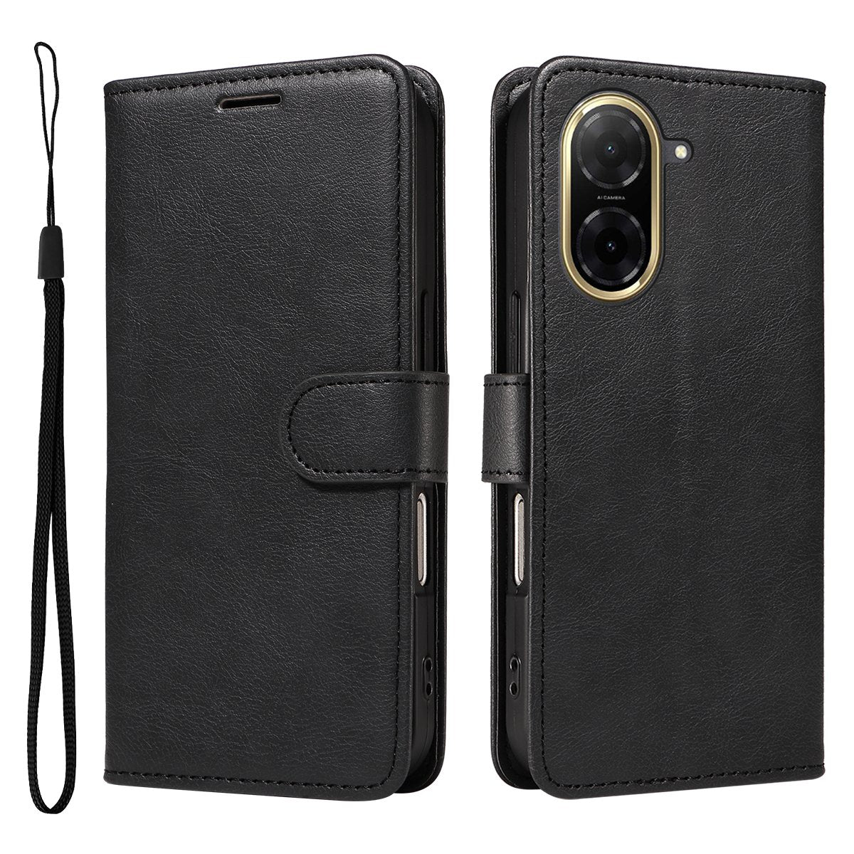 Xiaomi Redmi A5 4G Leather Wallet Case with Card Slots, PU Leather Cover, MGF Black Color, Compatible with Xiaomi