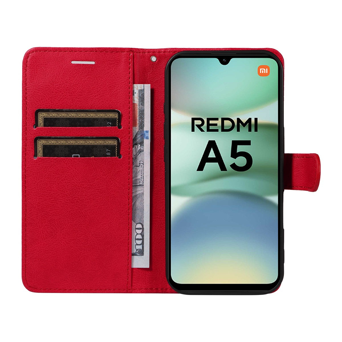 SKALO Xiaomi Redmi A5 4G PU Leather Wallet Case Compatible with Xiaomi Redmi A5