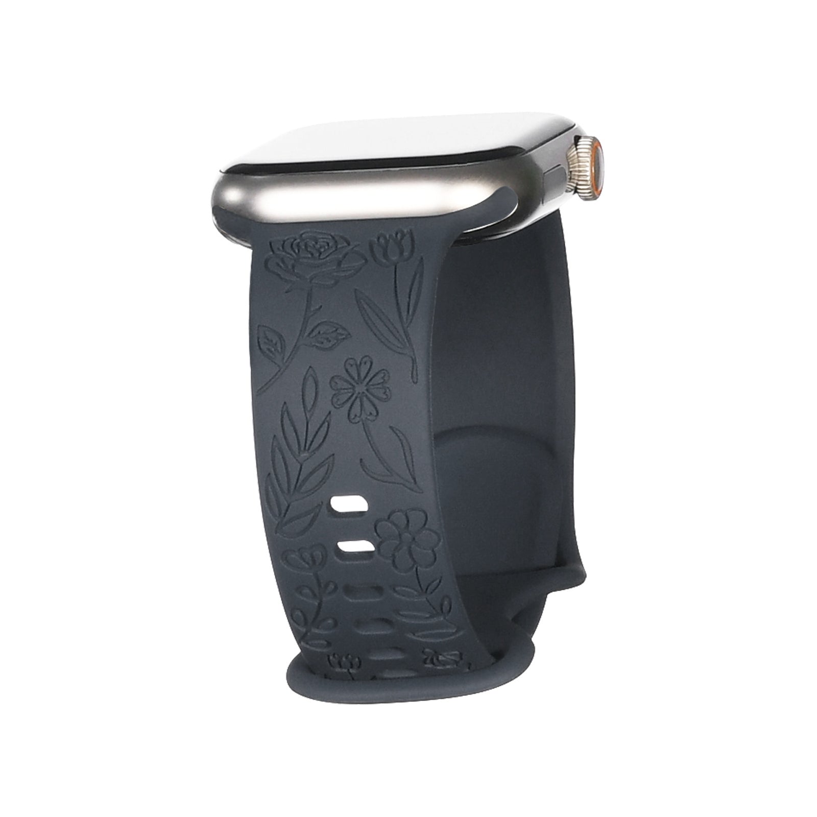 Compatible with Apple Watch 41mm Silicone Watch Strap Small Rose Embossed iWatch S9 876SE Rose Blue Grey 38/40/41mm