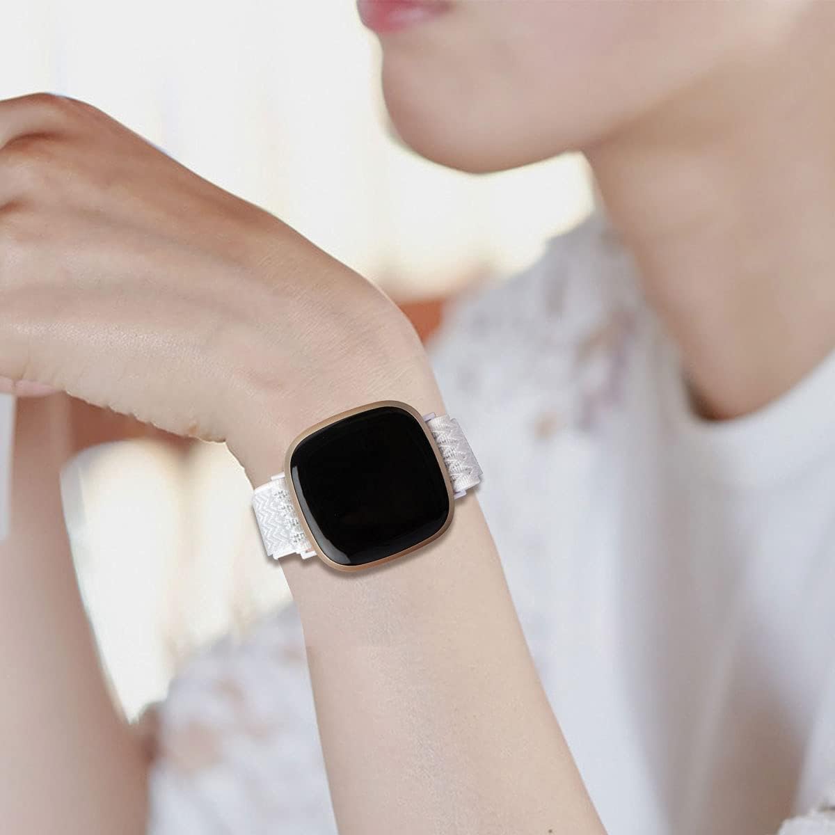 Nylon Case - Adjustable Nylon Sports Wristband Compatible with Fitbit Versa 4/Versa 3/Sense, Breathable Replacement Wristband, Multiple Colors Available