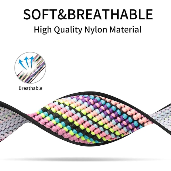 3-pack, elastic nylon wristband compatible with Fitbit Charge 5 - adjustable wristband in breathable fabric