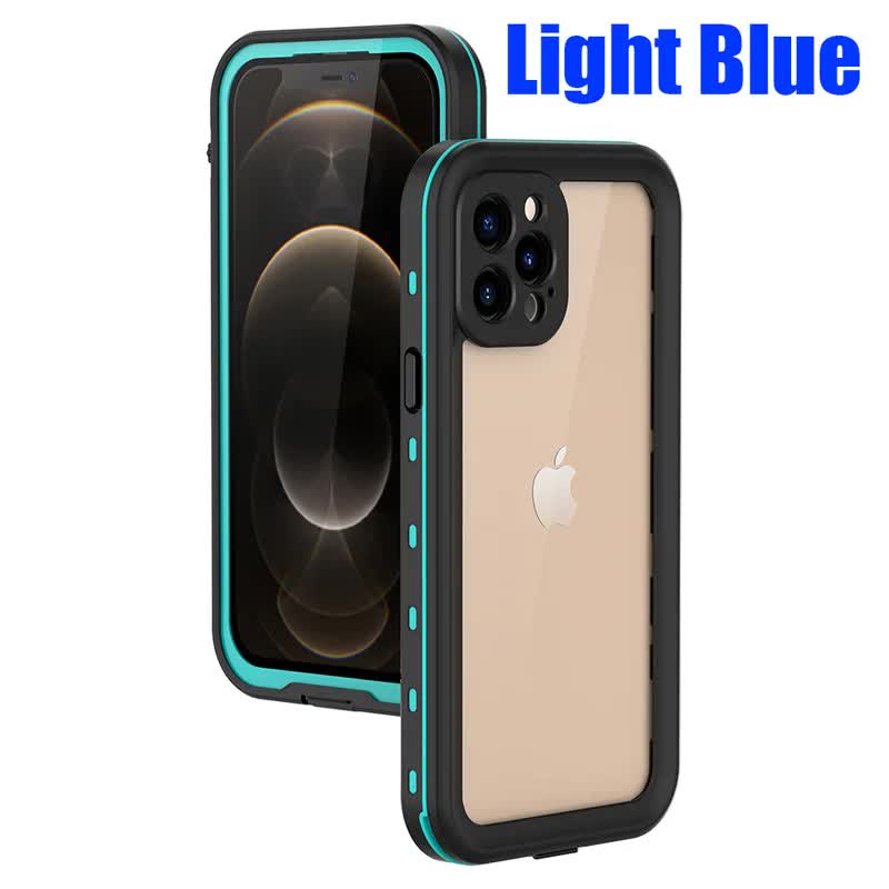 IP68 Waterproof Case for iPhone 15 14 13 12 11 Pro Max XS Max XR 7 8 RedPepper Transparent Protection Diving Underwater Swimming Outdoor Sports Grass Blue Grass Blue i-Phone 13