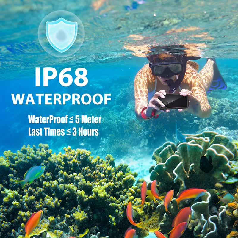 IP68 Waterproof Case for iPhone 15 14 13 12 11 Pro Max XS Max XR 7 8 RedPepper Transparent Protection Diving Underwater Swimming Outdoor Sports Grass Blue Grass Blue i-Phone 13