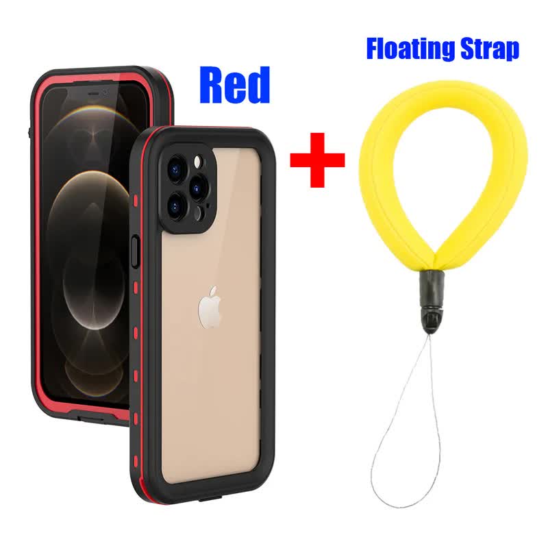 IP68 Waterproof Case for iPhone 15 14 13 12 11 Pro Max XS Max XR 7 8 RedPepper Transparent Protection Diving Underwater Swimming Outdoor Sports RD with Strap RD with Strap i-Phone 15