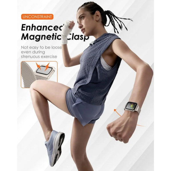 Compatible with Apple Watch Bands Apple Watch Series 9 8 7 6 5 4 SE Ultra 2, 38mm 40mm 41mm 42mm 44mm 45mm 49mm, Silver Starlight