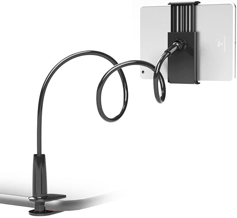 Gooseneck Tablet Holder, Tablet Stand for Bed Gooseneck Mount Flexible Arm 360 Clamp