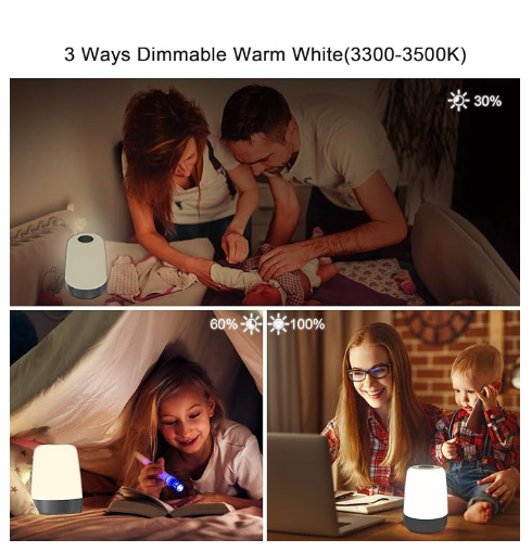 Touch Wake Up Night Light with Sunrise Simulation Alarm Clock, 3 Ways Dimmable Warm White Bedside Lamp for Kid Bedrooms RGB Ambient Table Nightstand Light,Sleep Aid Snooze Timer Mode