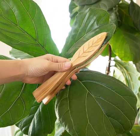 25 cm Generic Leaf Cleaning Tongs, House Plant Leaf Cleaning Tongs, Plant leaf Lint cleaner, Leaf-Shaped Cleaning Tongs,Cleans Both Sides of Leaves