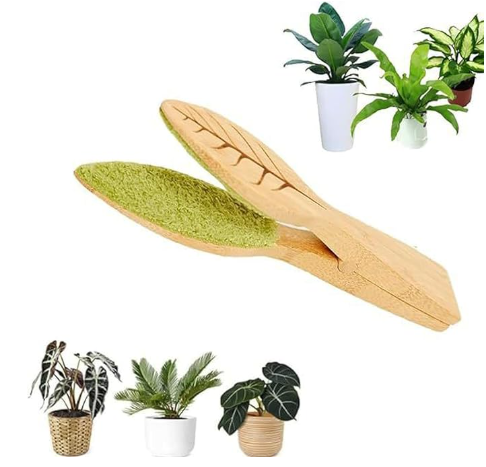 25 cm Generic Leaf Cleaning Tongs, House Plant Leaf Cleaning Tongs, Plant leaf Lint cleaner, Leaf-Shaped Cleaning Tongs,Cleans Both Sides of Leaves
