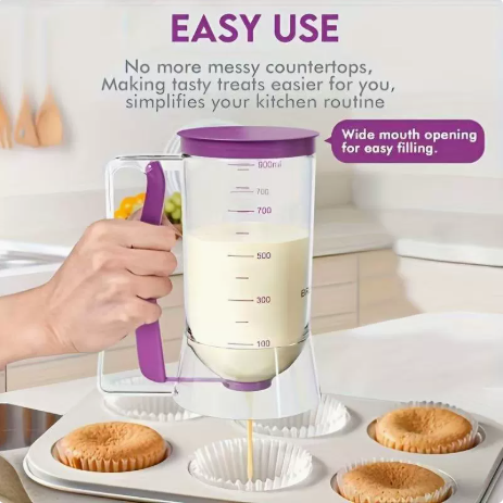 800 ML Cupcake Batter Separator for Baking - Measuring Tool with Cream Separator Cups, Best Gift for Friends (Purple)
