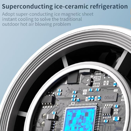 Portable Fan Handheld Mini Turbo Fan Battery ， High Speed Powerful Ice Cooling 5 Speed Adjustable Rechargeable Personal Fans for Beach Camping Travel Working （Starry Gray）