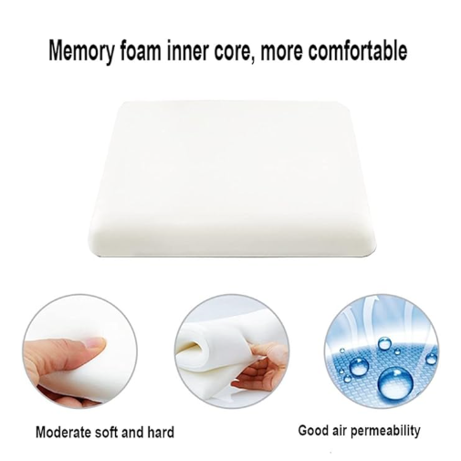 Square bar stool cushion with ties, breathable and non-slip square chair pad, 28*28*3.5 cm memory foam children's stool cushion (Cat design)