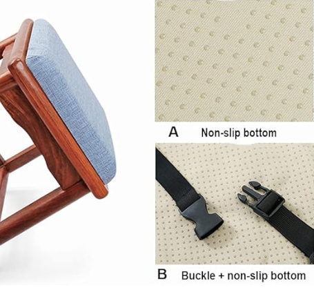 Square bar stool cushion with ties, breathable and non-slip square chair pad, 28*28*3.5 cm memory foam children's stool cushion (Dinosaur)