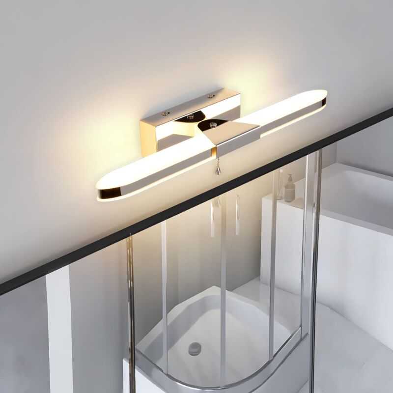 LED Bathroom Mirror Light 40Cm LED Mirror Light Wall Lamp Bathroom Mirror Light With Pull Switch 3000K 920Lm 8W Ip44