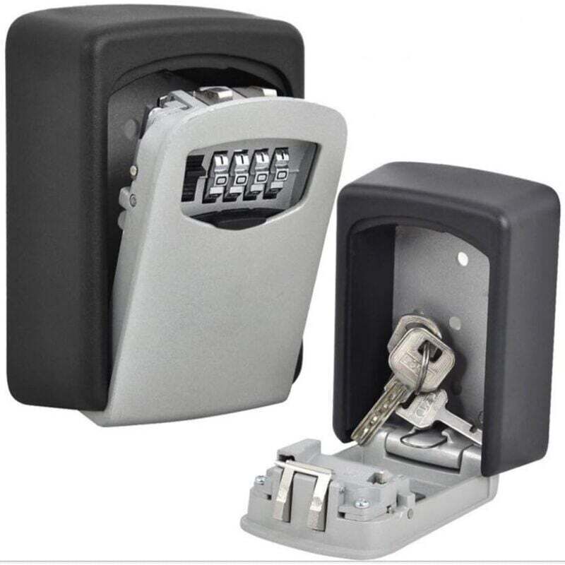 Outdoor Security Key Box, Wall Mounted Key Box With 4 Digit Code, 5 Keys Security Storage Key Holder Box, For Home
