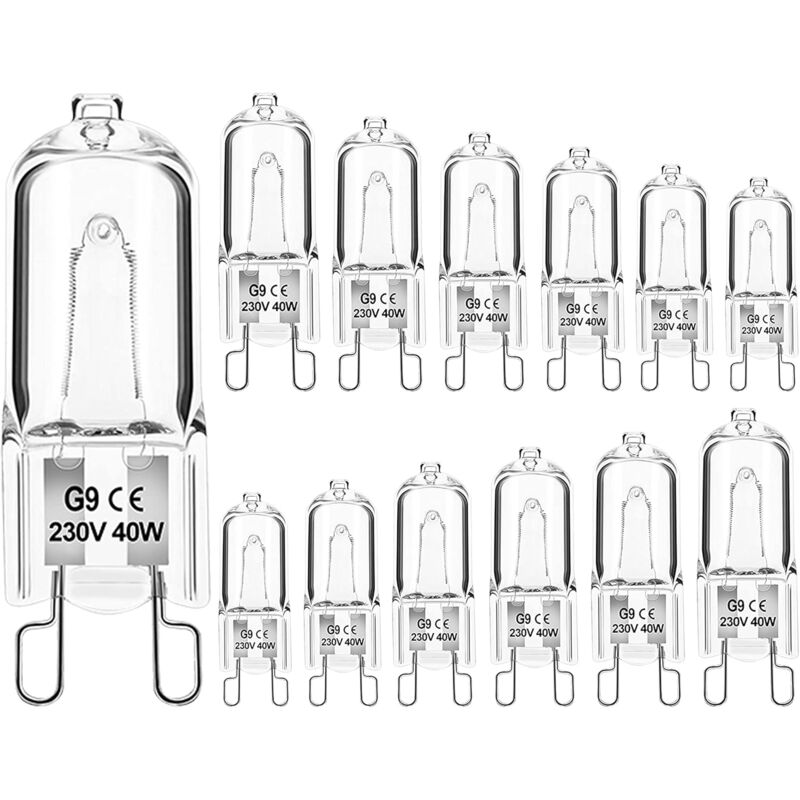 Dimmable G9 Halogen Bulbs 40W 230V Warm White For Microwave Oven Cooker Ceiling Lights Pack Of 12 [Energy Class G]