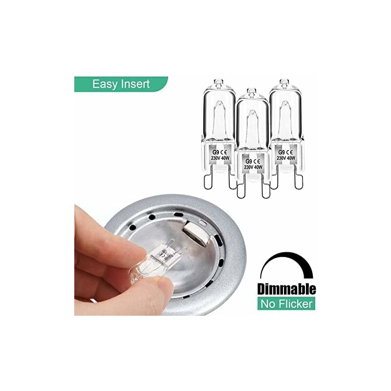 Dimmable G9 Halogen Bulbs 40W 230V Warm White For Microwave Oven Cooker Ceiling Lights Pack Of 12 [Energy Class G]