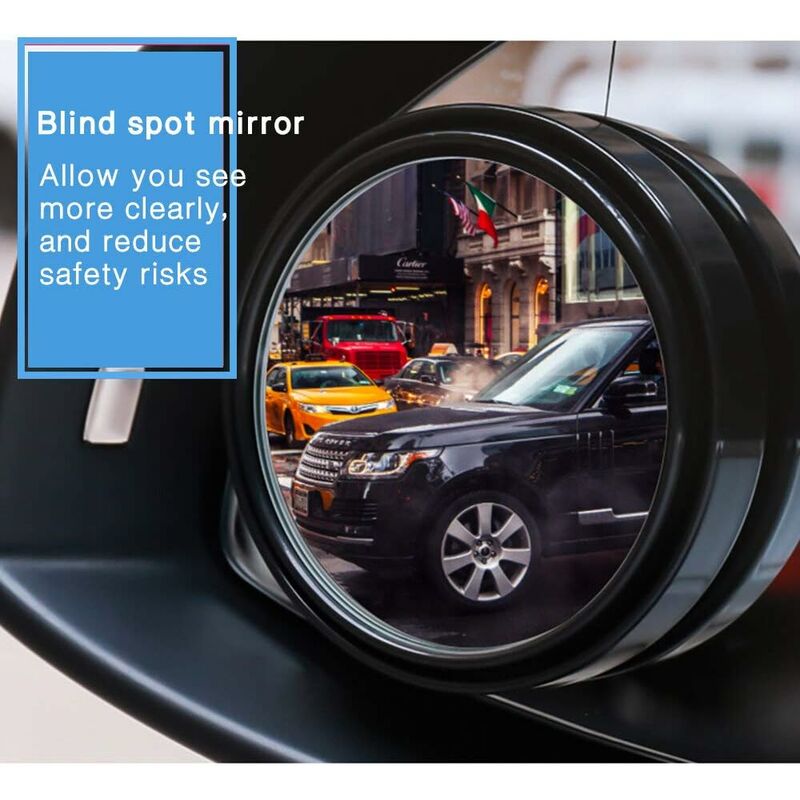 2 pcs 360° ROtation Blind Spot Mirrors, Hd Wide Angle Rear View Mirrors With 3M Self-Adhesive Blind Spot Mirror