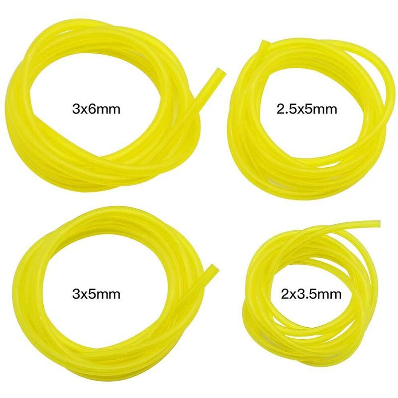 4 pcs Fuel Hose, 1.5M Length Universal Fuel Hose Garden Tool For Blower Trimmer Chainsaw Lawn Mower Accessories, Light