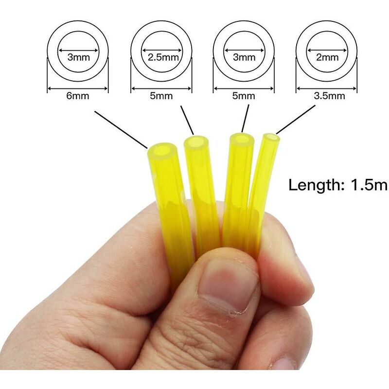 4 pcs Fuel Hose, 1.5M Length Universal Fuel Hose Garden Tool For Blower Trimmer Chainsaw Lawn Mower Accessories, Light