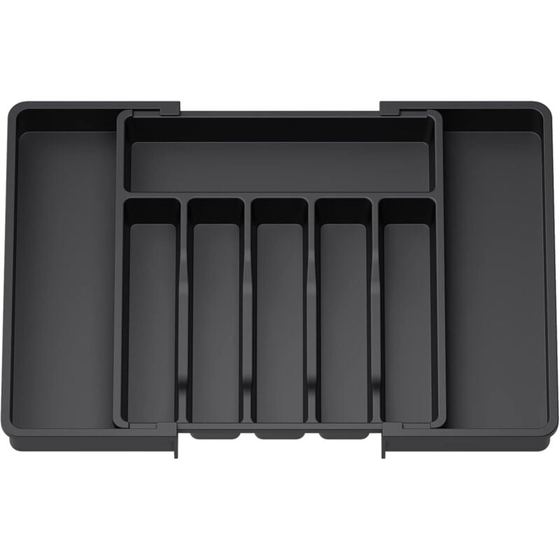 Cutlery Tray, Expandable Utensil Tray For Drawer, Adjustable Drawer Organizer For Kitchen, Compact Plastic Storage For