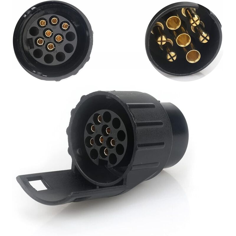 7/13 7 To 13 Pin Trailer Plug Adapter 7 Pole To 13 Pin Towbar Connector For Car Trailer, Tractor, Caravan, Bike Carrier