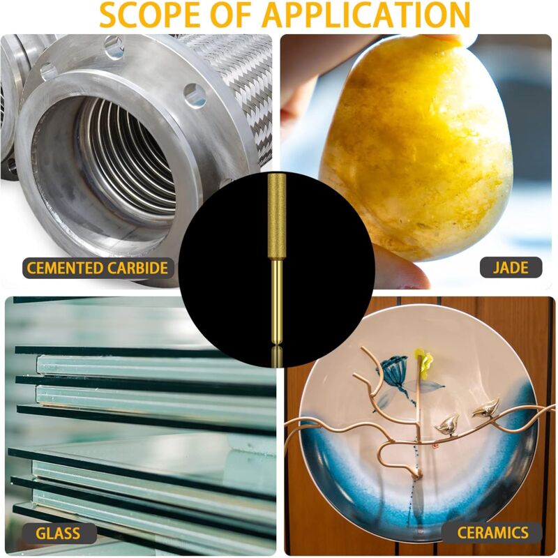 12 pcs Diamond Chainsaw Sharpener, High Hardness Titanium Plated Burr Grinding Wheel, Chainsaw Sharpener Stone Bits,