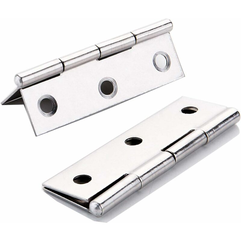 10 pcs Stainless Steel Home Furniture Hardware Door Hinge Long 75Mm X 50Mm