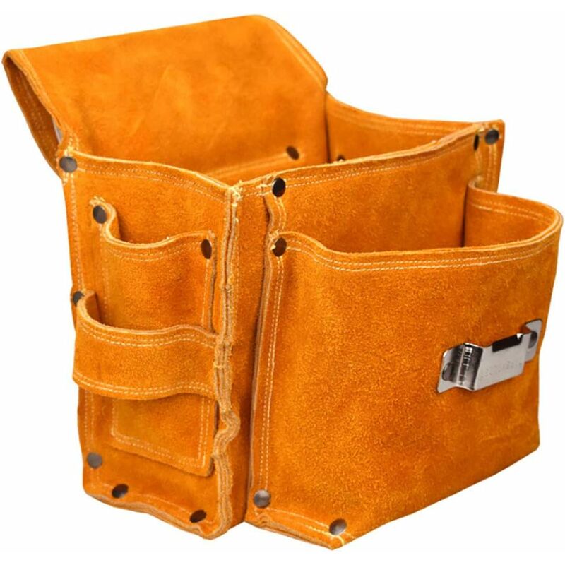 Multifunctional Tool Pouch Belt Tool Bag Thickened Tool Waist Bag Durable Cowhide Hardware Tool Storage