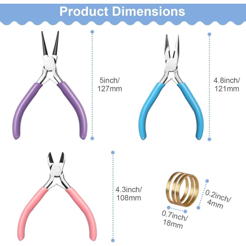 Jewelry Pliers - 3 Pliers, Jewelry Making Tools With Jump Ring Opener - For Jewelry Cutting