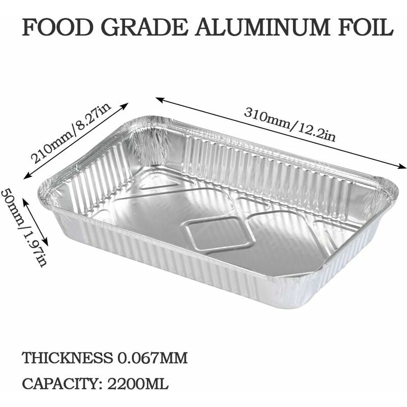 25 pcs Aluminum Foil Trays Barbecue Accessory For Cooking, ROasting, Baking, Freezing And Storing Large Aluminum Foil