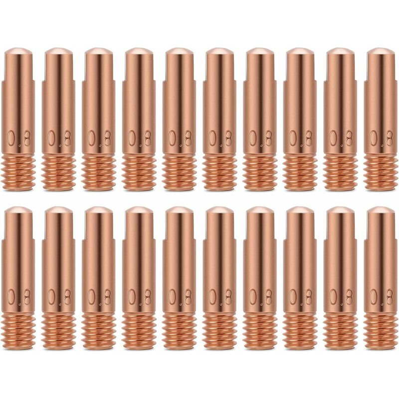 Mig Contact Nozzle, Welding Contact Tips, 20 pcs Copper Contact Tip For 15Ak Mig Welding Torch Consumables(0.8)