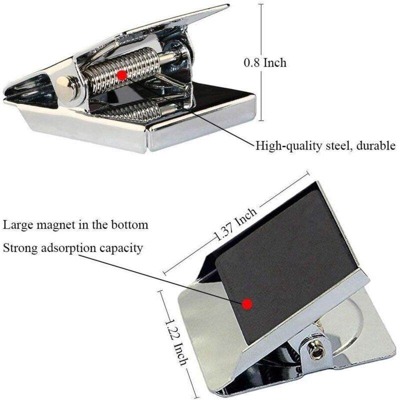 10 Pieces Magnetic Clips, Metal Magnet Clips Fridge Magnet Clips Magnetic Clips Magnet Clips Drawing Clips For