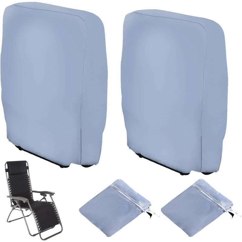 2 pcs Folding Sun Lounger Cover, Windproof Anti-Uv Waterproof Folding Garden Chair Covers, Garden Sun Lounger Cover,