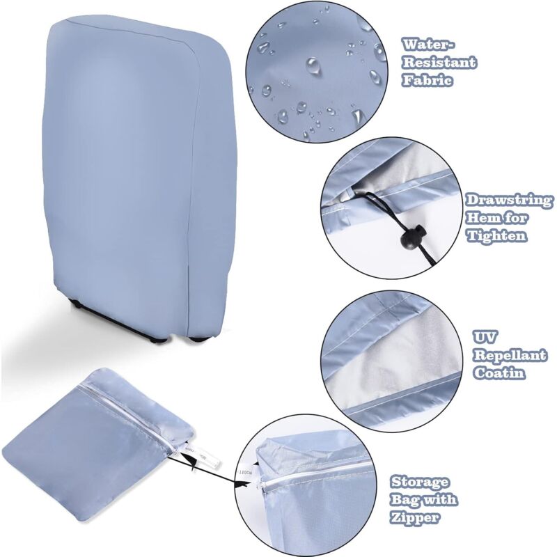 2 pcs Folding Sun Lounger Cover, Windproof Anti-Uv Waterproof Folding Garden Chair Covers, Garden Sun Lounger Cover,
