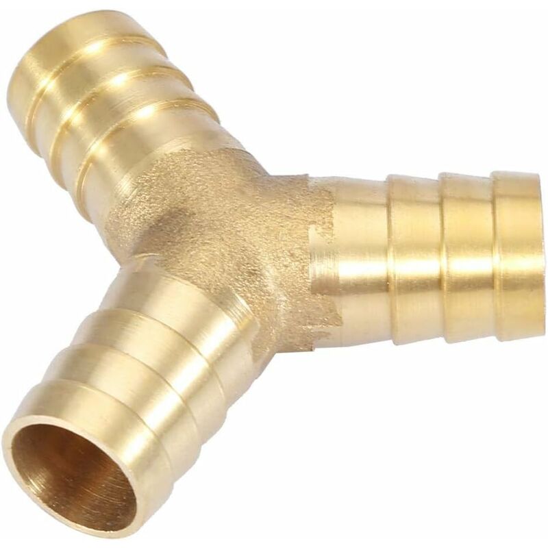 Brass Hose Barb, 3 Way Y Type Brass Hose Barbed Fitting Adapter Connector For Water/Oil/Gas/Air Pipes (12Mm 1Pc)