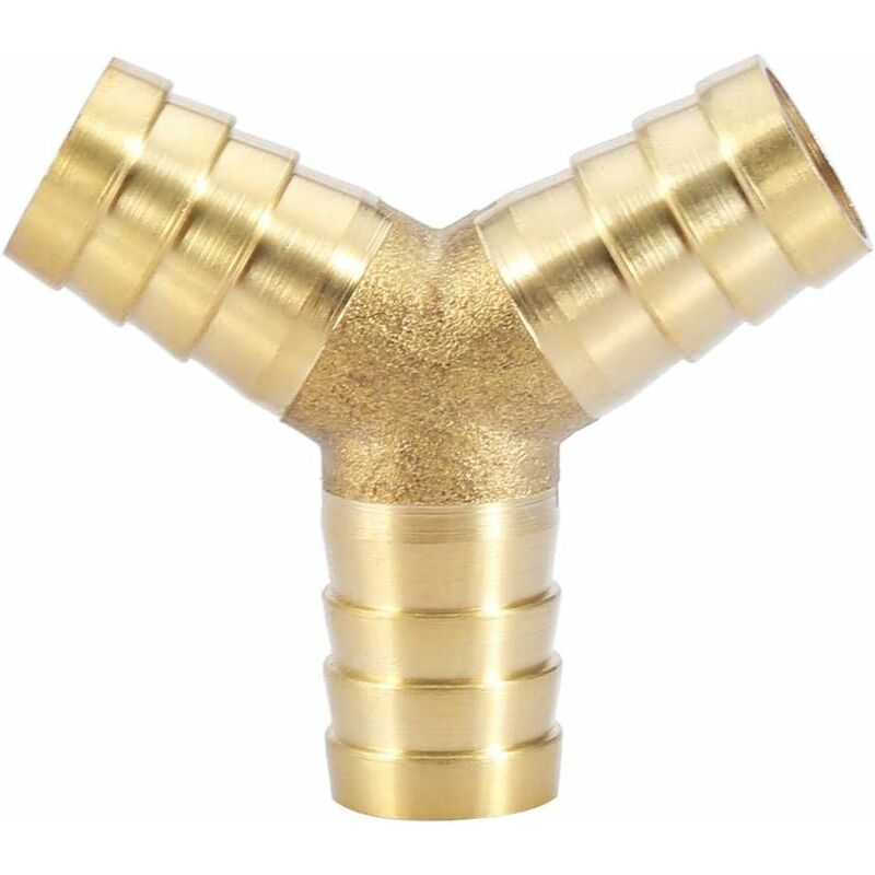 Brass Hose Barb, 3 Way Y Type Brass Hose Barbed Fitting Adapter Connector For Water/Oil/Gas/Air Pipes (12Mm 1Pc)