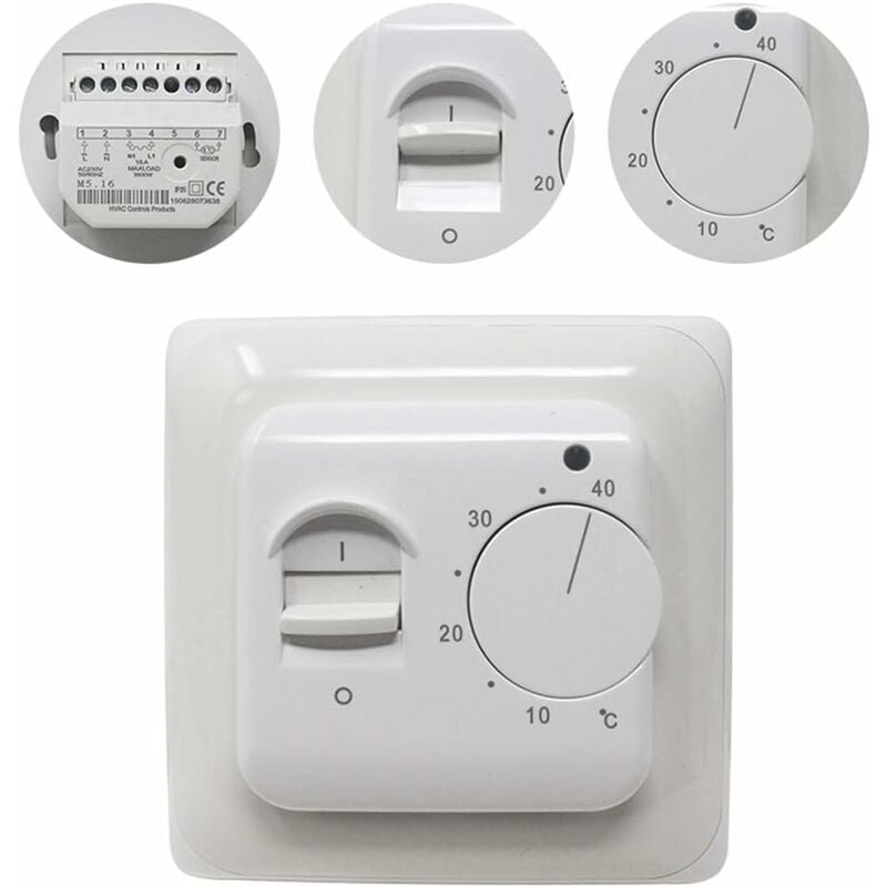 Manual Electric Underfloor Heating ROom Thermostat With Sensor Ac 220V 16A, Mechanical Underfloor Heating Thermostat