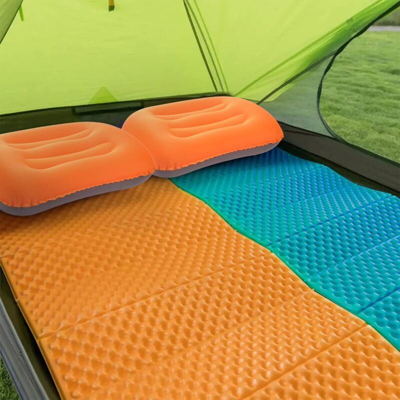 Inflatable Camping Pillows Orange 2 Pack Compact And Ultralight Beach Pillows For Travel, Hiking And Mountaineering